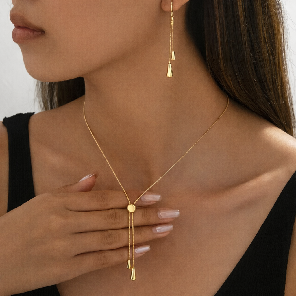 Set Collana a Y e orecchini