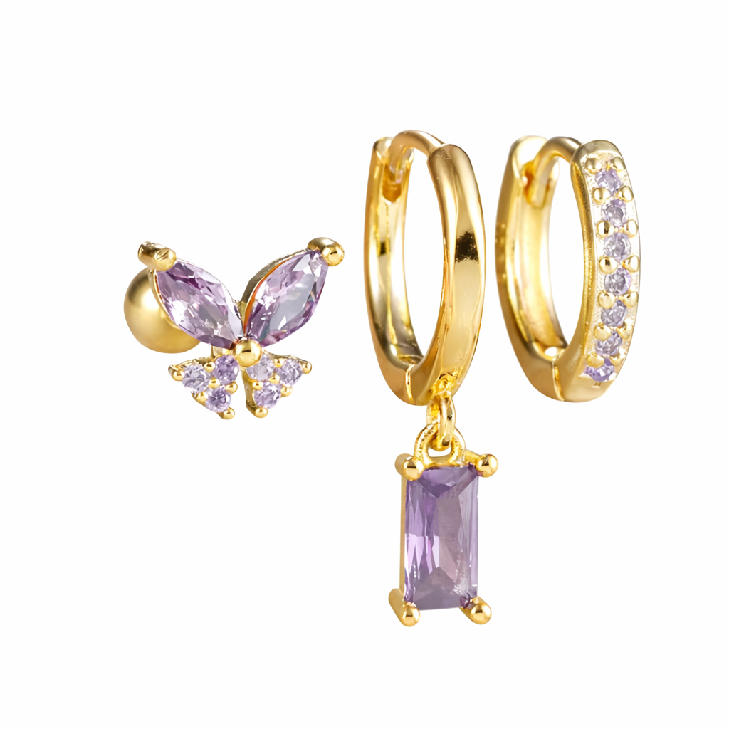 Set orecchini pietra viola