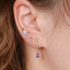 Orecchini uva e pietra viola